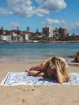 Bower Sands honua collective Sand free beach towel Sydney Beach towel made from plastic bottles